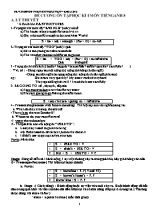 Đề cương ôn tập học kì I môn Tiếng Anh Lớp 8